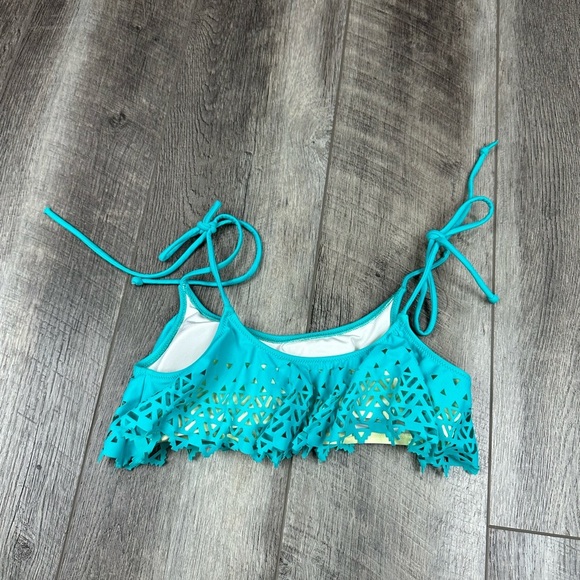 VS Teal Flounce Swim Top - Picture 5 of 9